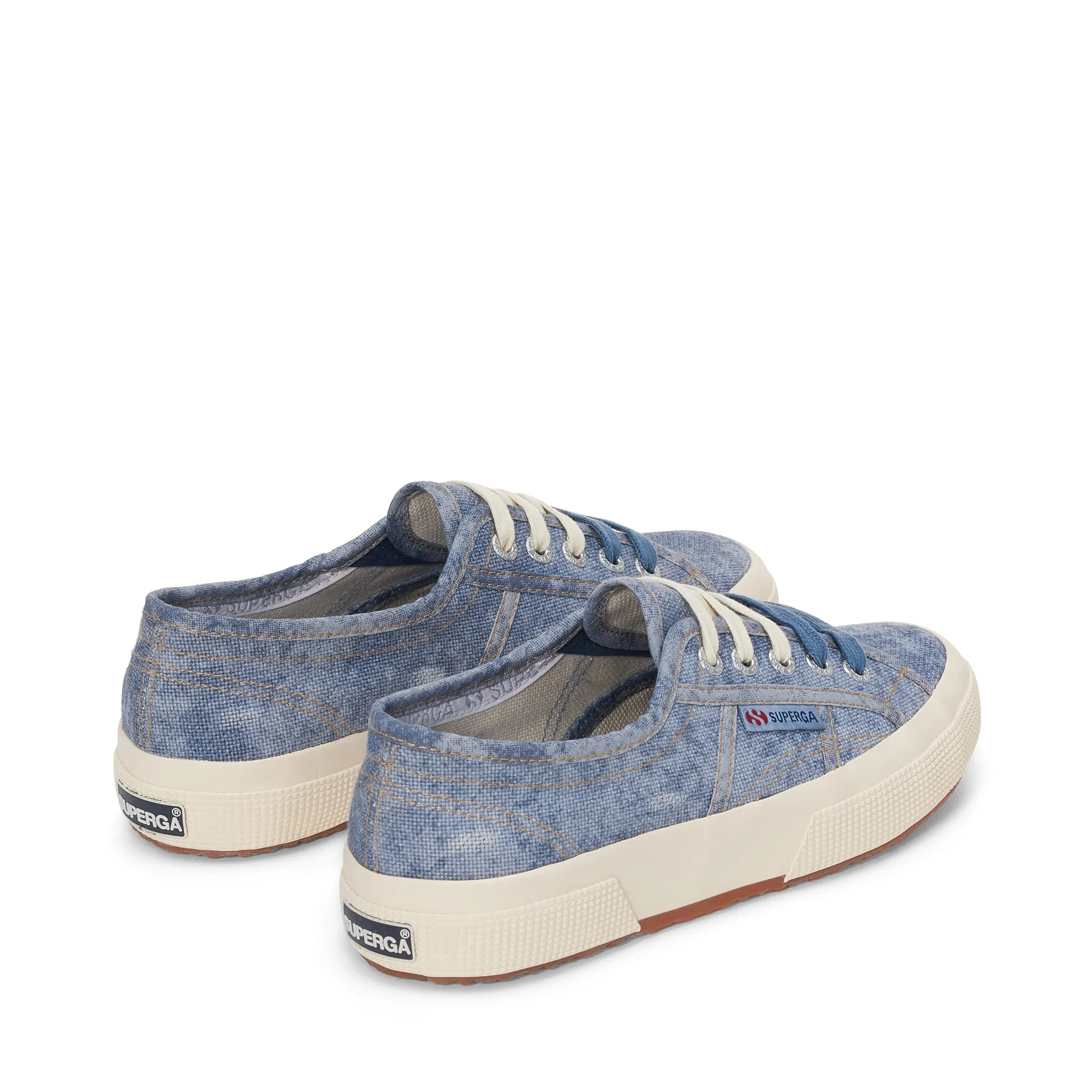 2750 Cotton Denim Destroyed Sneakers - Blue Dusty Beige Gardenia