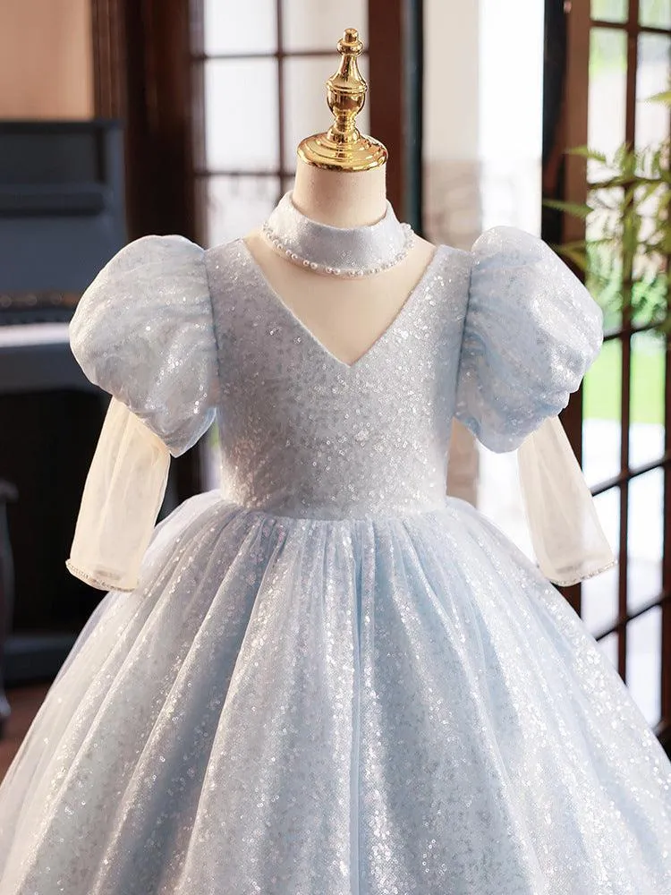 3-12 years old children's evening dress party birthday tutu sequin girl princess dress