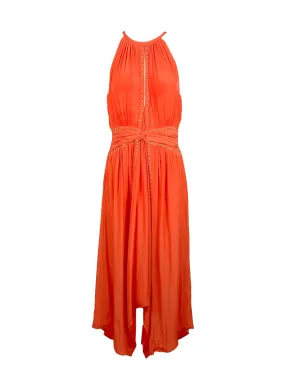 7200002 Studs Asymmetrical Dress *Orange *Backorder