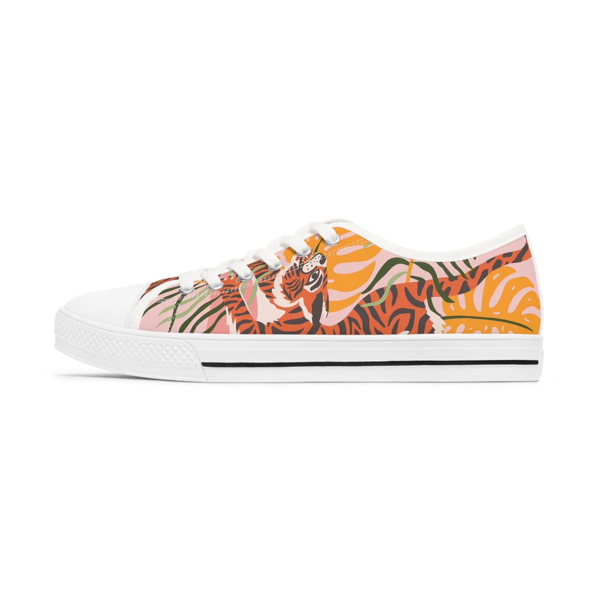 Abstract Tiger Women's Low Top Sneakers