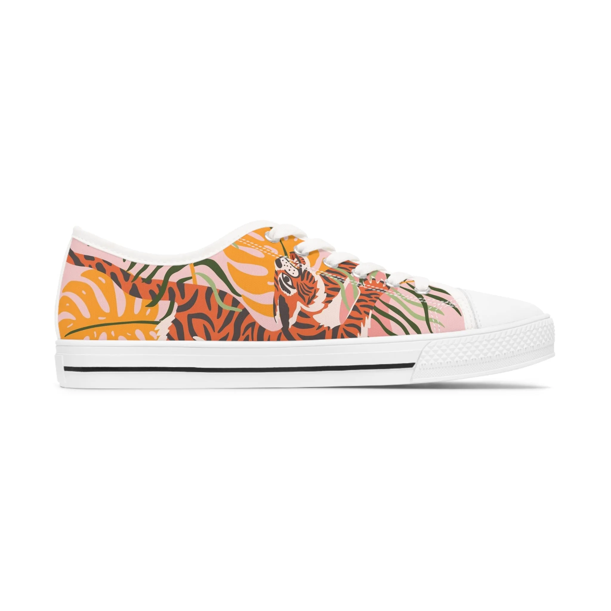 Abstract Tiger Women's Low Top Sneakers