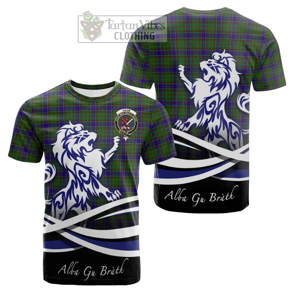 Adam Tartan Cotton T-shirt with Alba Gu Brath Regal Lion Emblem