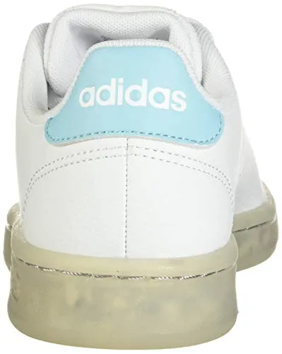 adidas Women's Advantage Eco Sneaker, White/White/Hazy Sky, 8