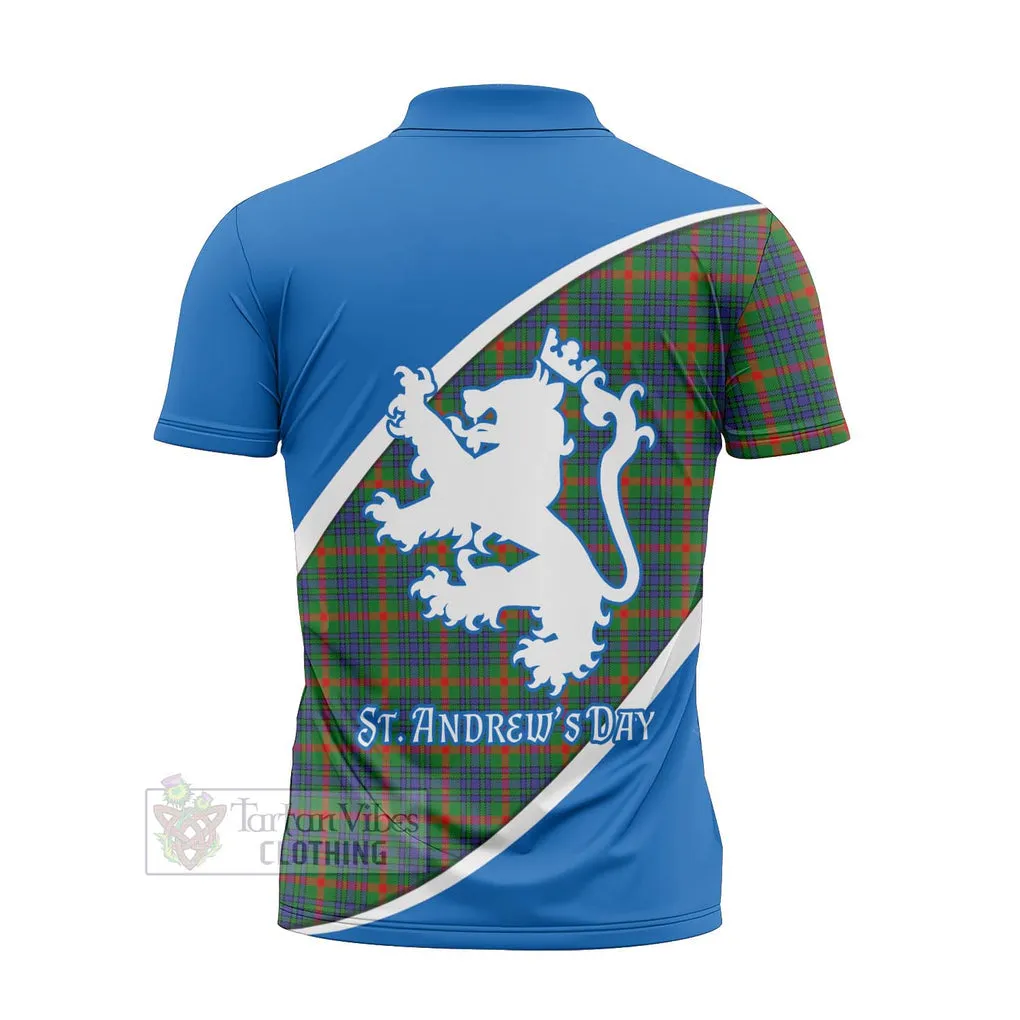 Aiton Family Crest Tartan Zipper Polo Shirt Celebrate Saint Andrew's Day in Style