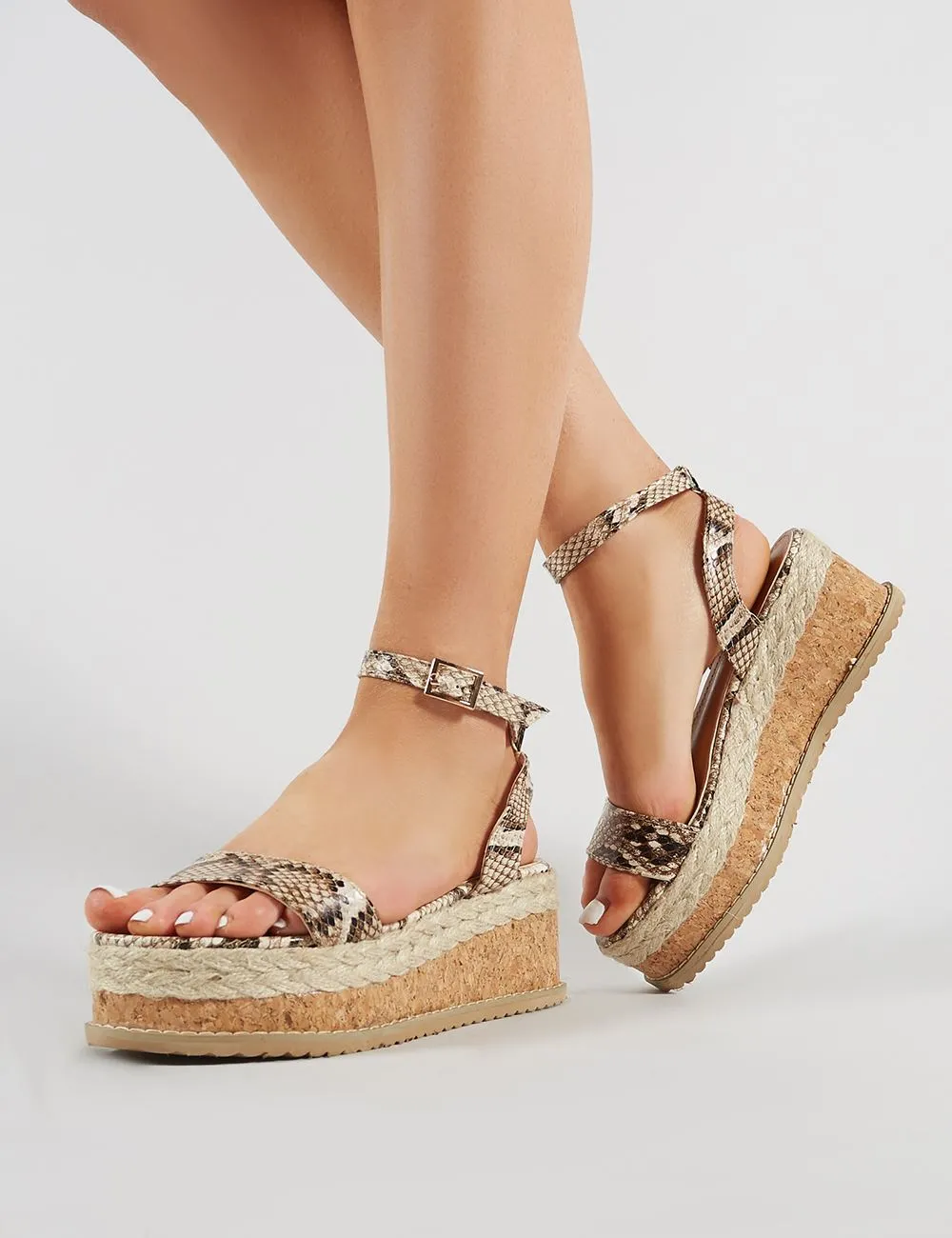 Albi Espadrille Flatform in Snakeskin