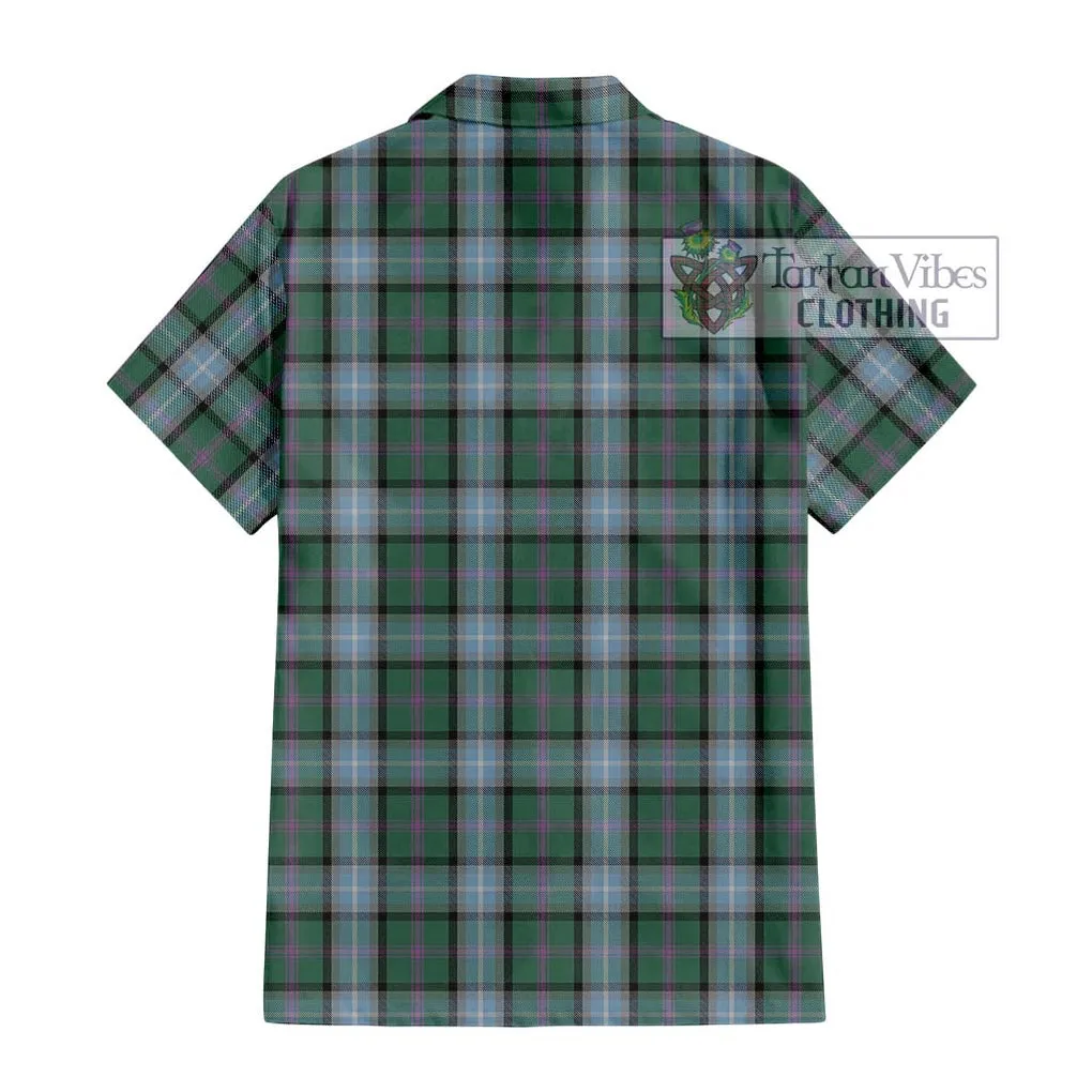 Alexander of Menstry Hunting Tartan Short Sleeve Button Shirt with Family Crest DNA In Me Style