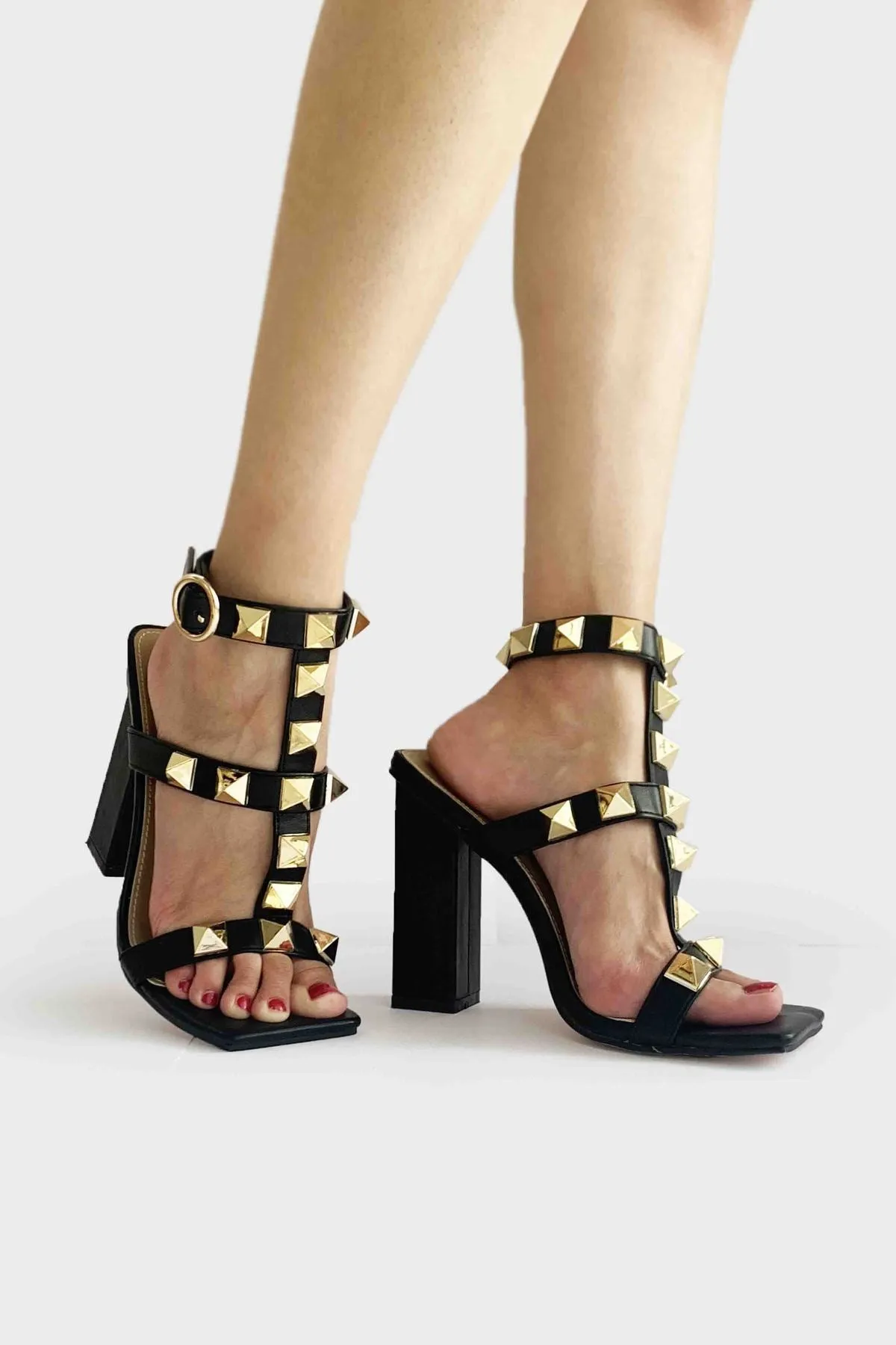 All Eyes On You Rockstud Heels Sandals