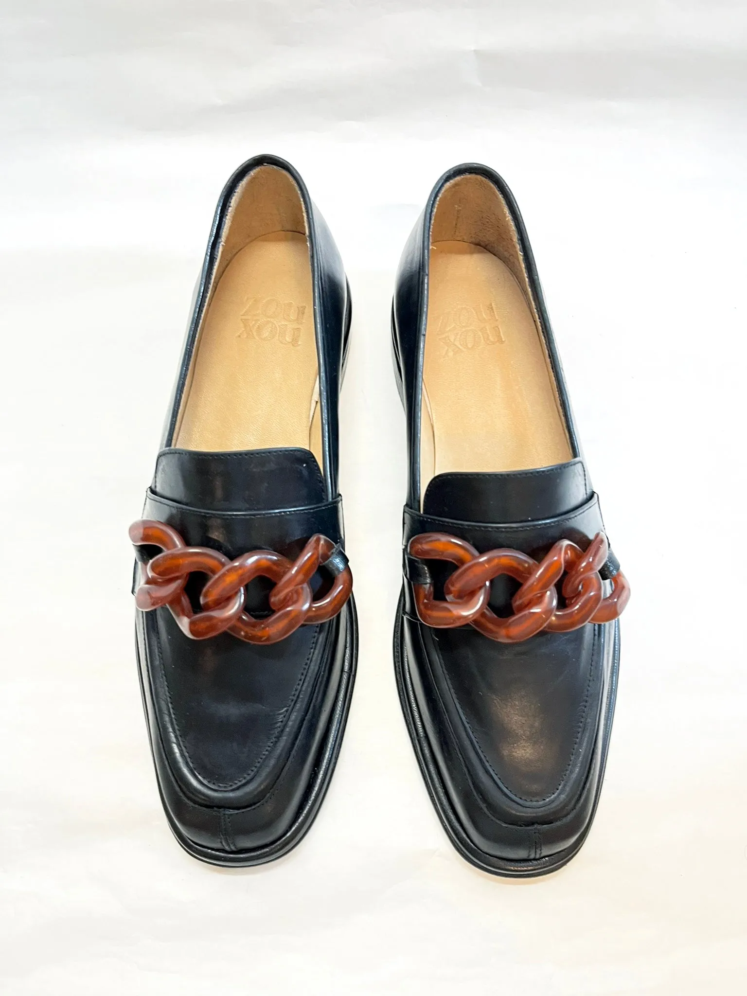 Alma Loafer in Black/ Amber Size 40