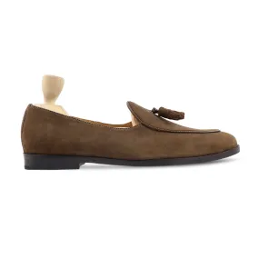 Alondra - Men's Dark Brown Kid Suede Loafer