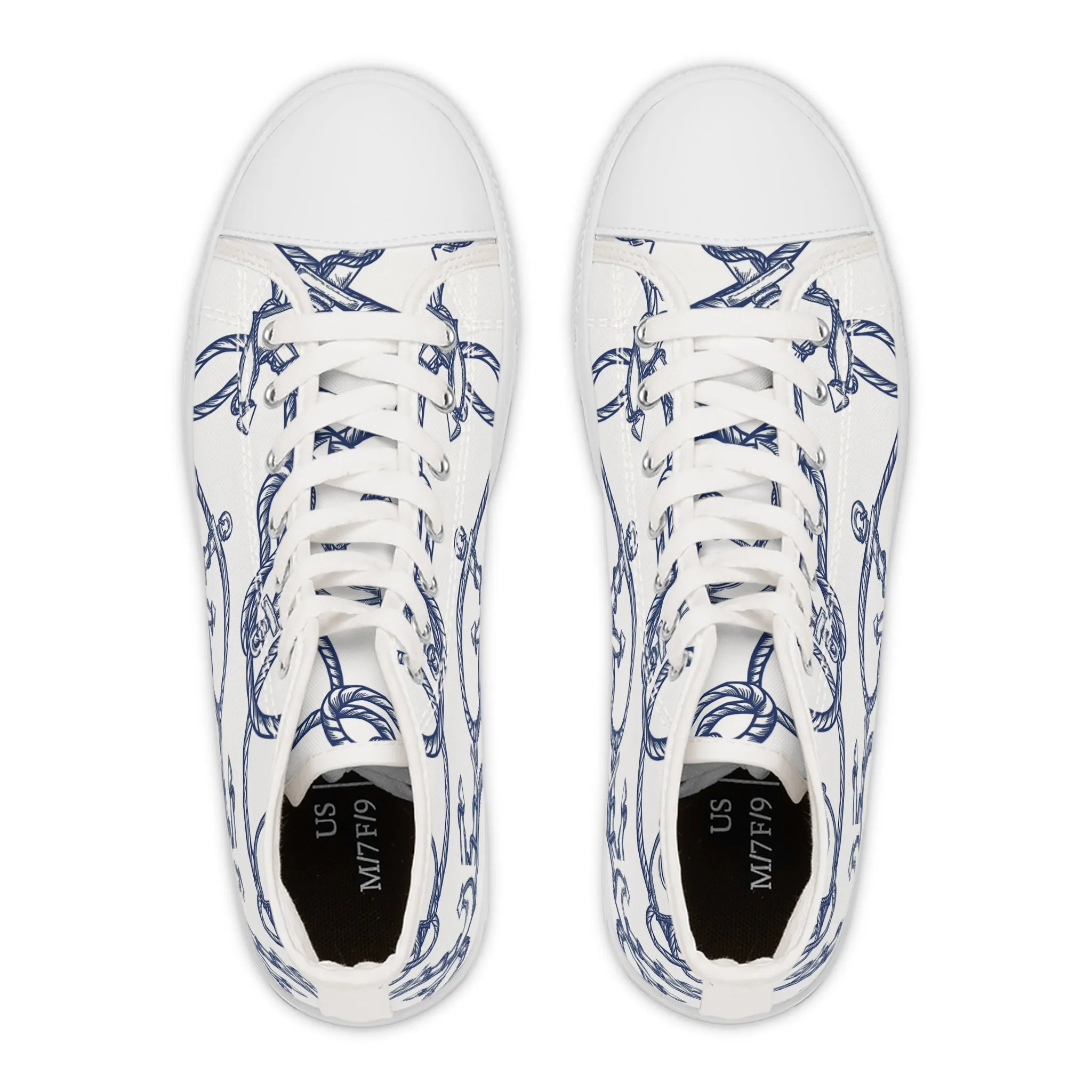 Anchor and Ropes Women's High Top Sneakers