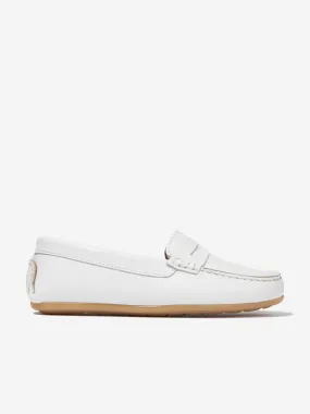 Andanines Boys Leather Loafers in White