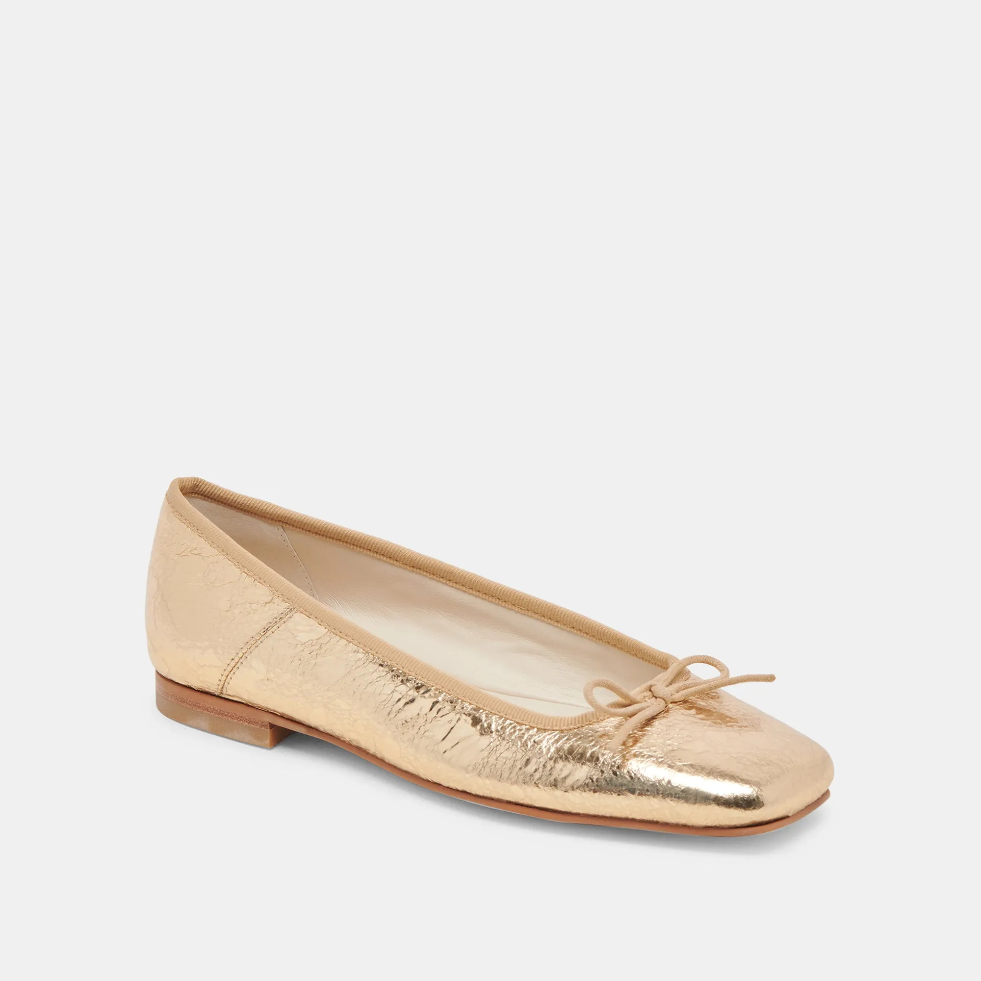 ANISA BALLET FLATS GOLD DISTRESSED LEATHER