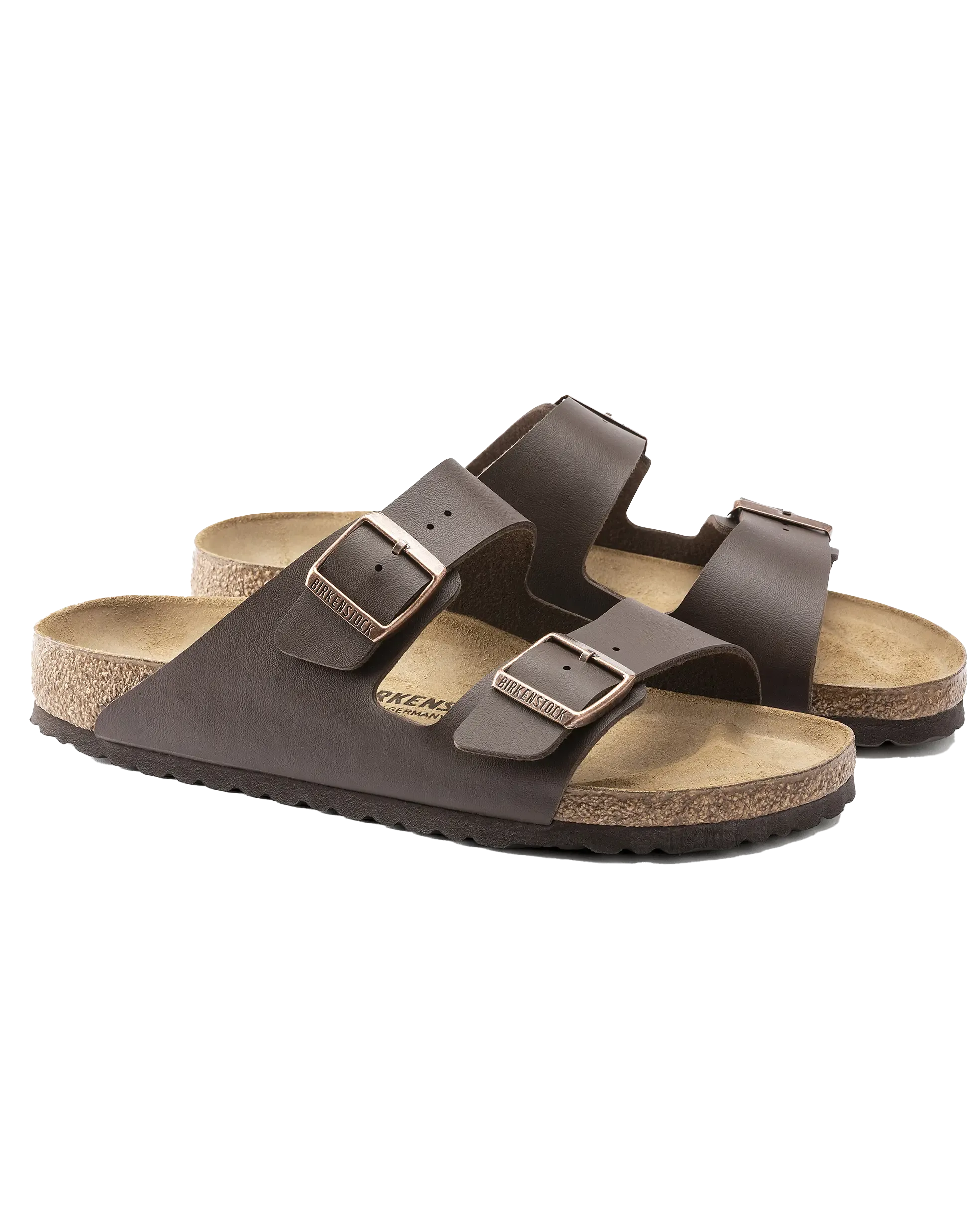 Arizona Natural Leather Sandals in Dark Brown