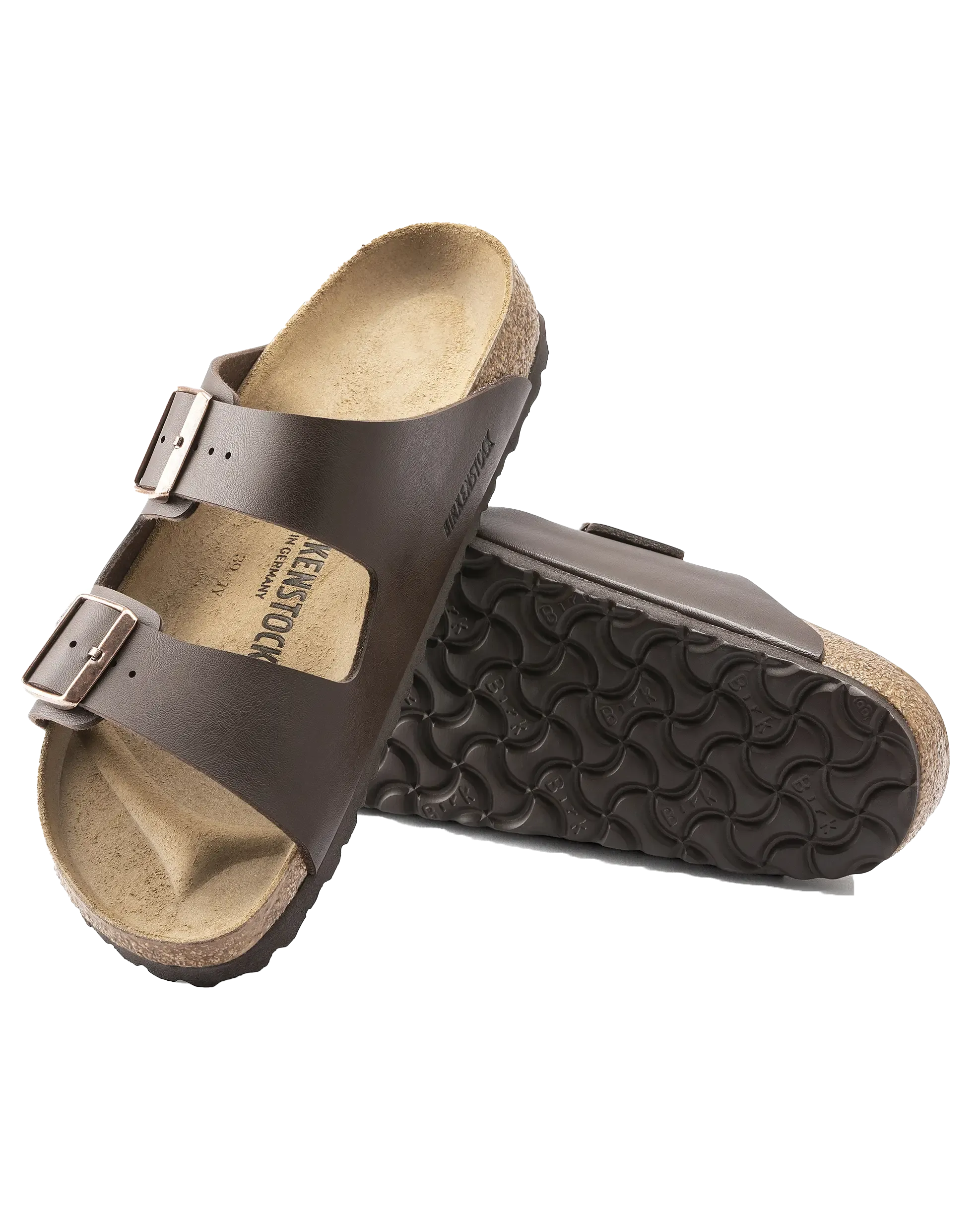 Arizona Natural Leather Sandals in Dark Brown