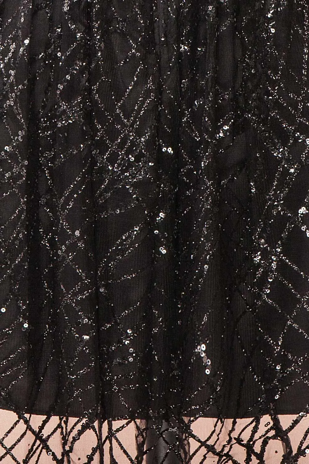 Astral Black | Short A-Line Sequin Dress