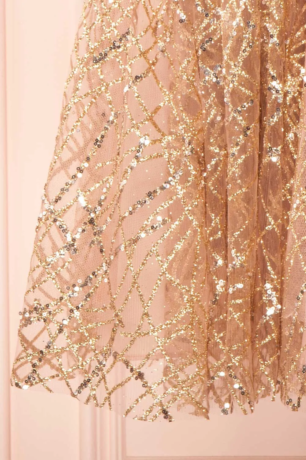 Astral Rose Gold | Short A-Line Sequin Dress