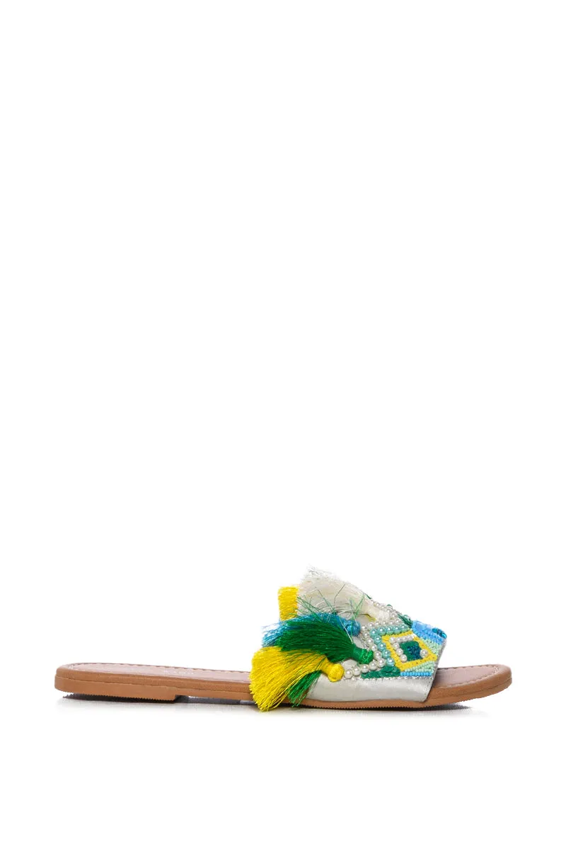 AZALEA WANG FREESIA BEADED SANDAL IN MULTI