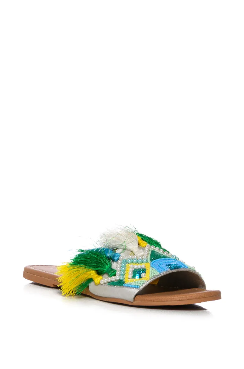 AZALEA WANG FREESIA BEADED SANDAL IN MULTI