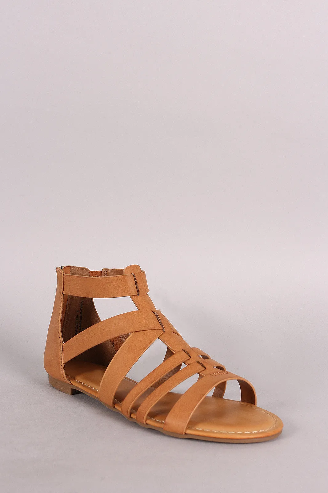 Bamboo Strappy Gladiator Flat Sandal