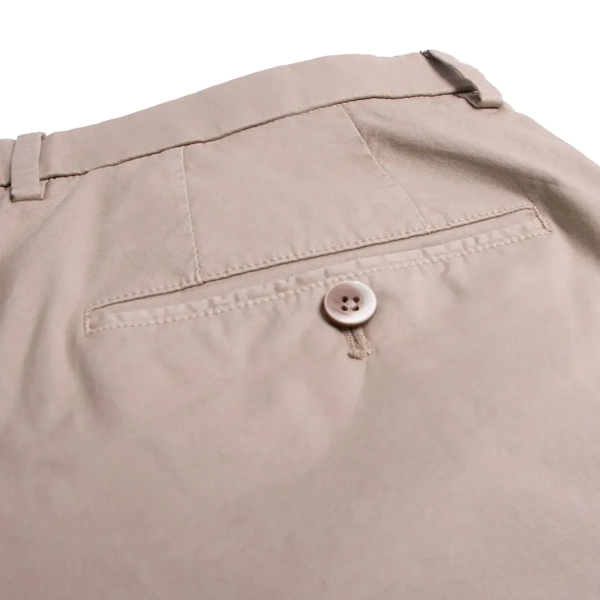 Beige Cotton Stretch Chino Shorts