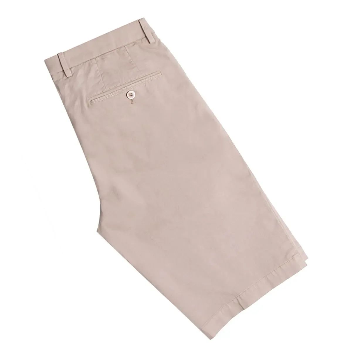 Beige Cotton Stretch Chino Shorts