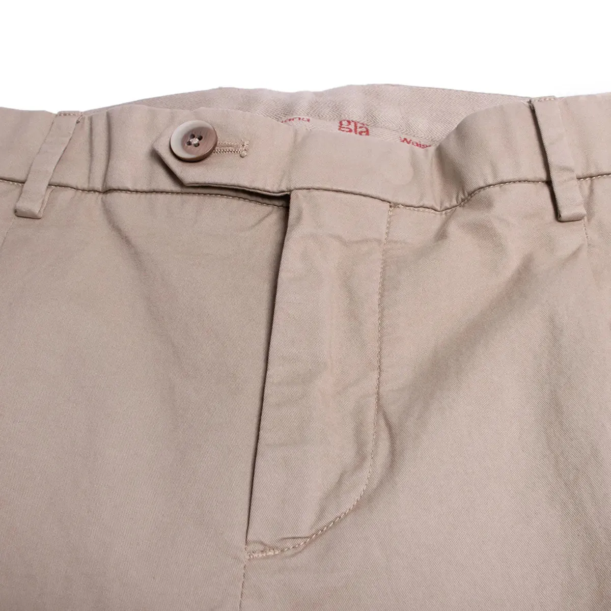 Beige Cotton Stretch Chino Shorts