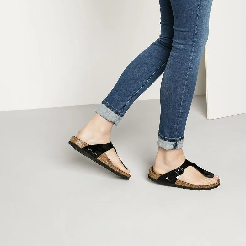 Birkenstock Gizeh Birko-Flor Black Patent Sandals