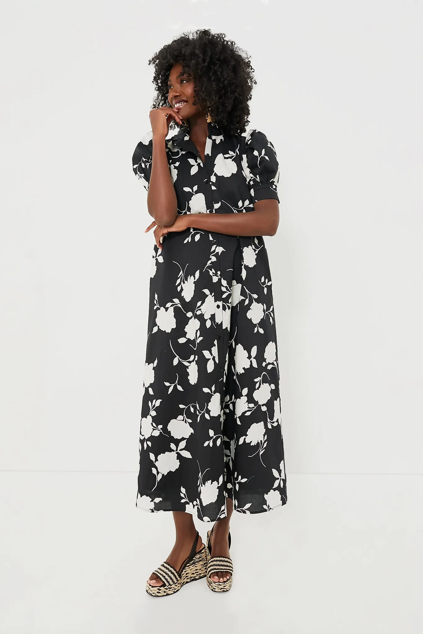 Black & White Floral Louisa Maxi Dress