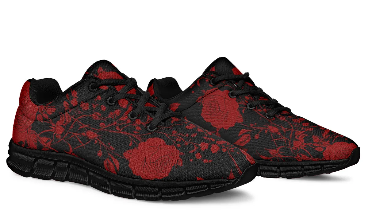 Blood Rose Romance Athletic Sneakers - Light Breathable and Comfortable Sports Shoes with Anti-Slip Soles