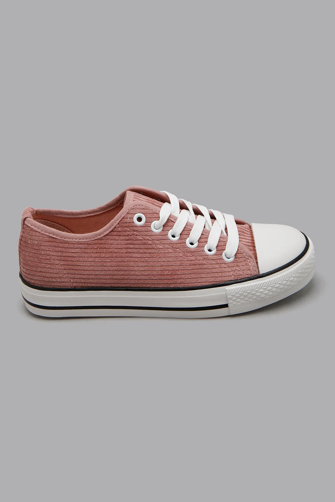 Blush Corduroy Lace-Up Sneaker