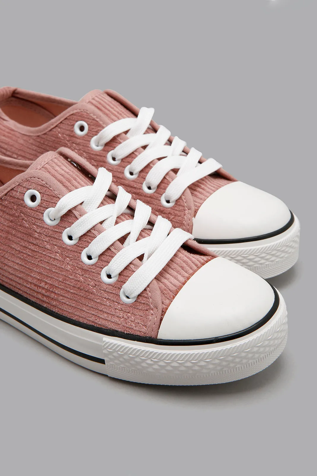 Blush Corduroy Lace-Up Sneaker