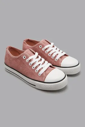 Blush Corduroy Lace-Up Sneaker