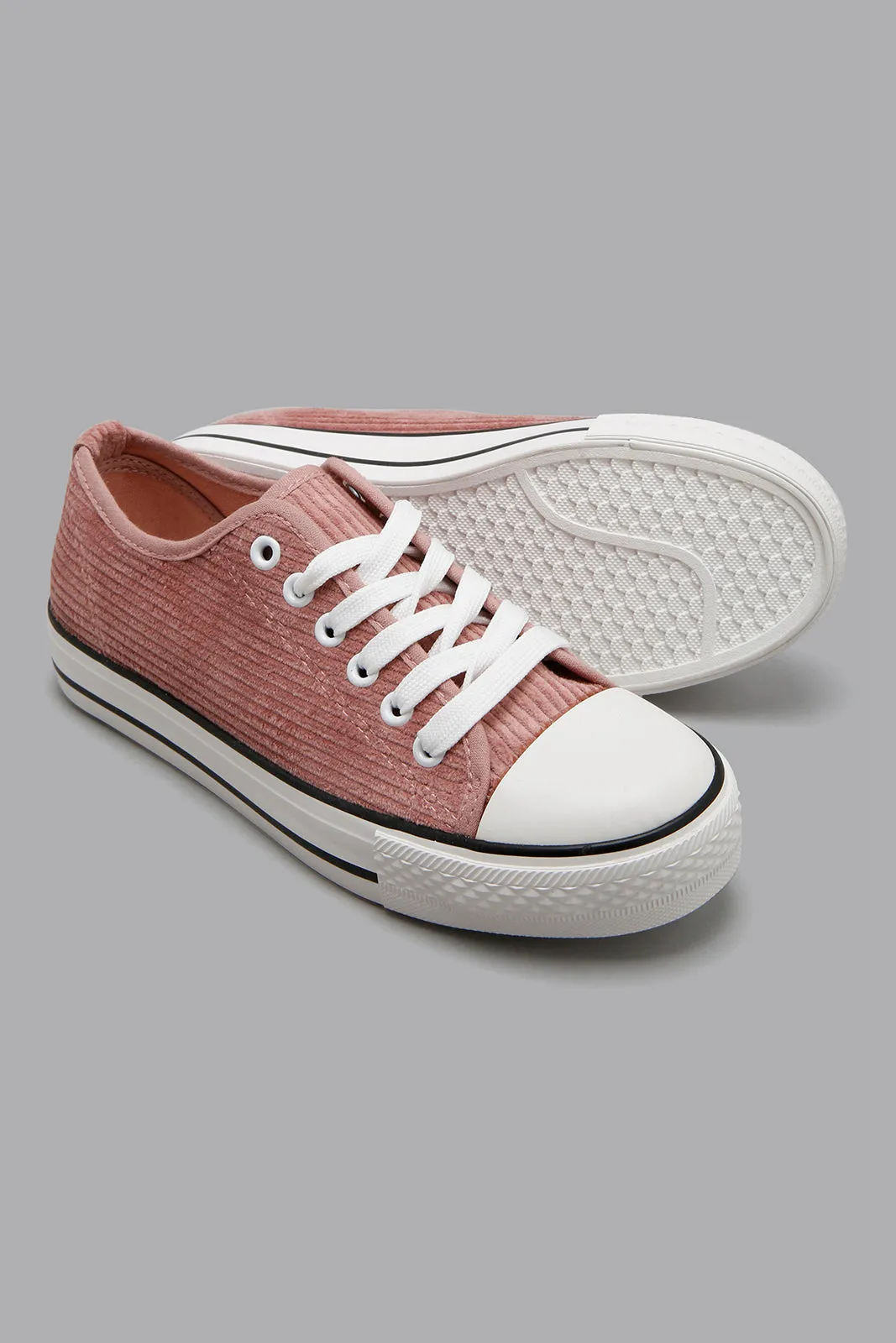 Blush Corduroy Lace-Up Sneaker