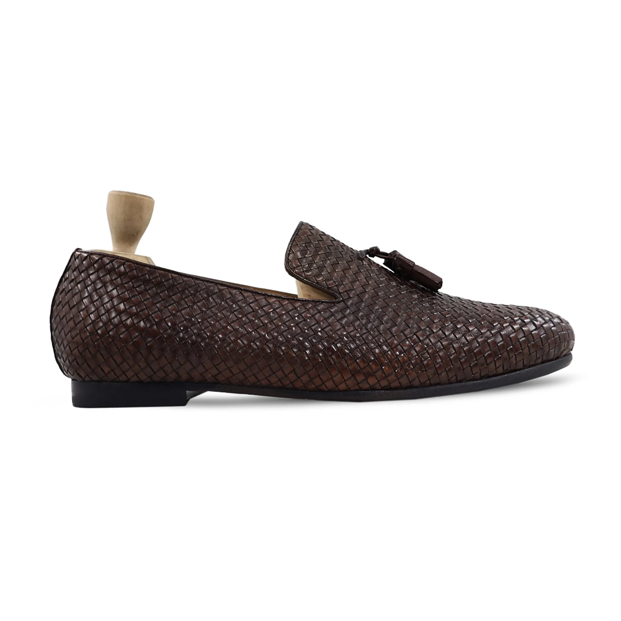 Borlange - Dark Brown Hand Woven Calf Leather Loafer