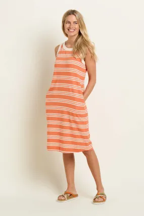 Brakeburn - Ava Stripe Sleeveless Dress Coral