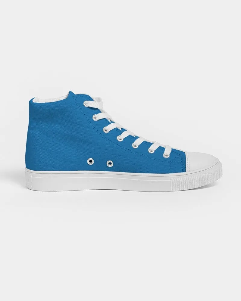 Bright Blue Women's High-top Canvas Sneakers | Women's | Bright Pure Blue | C100M50Y0K0