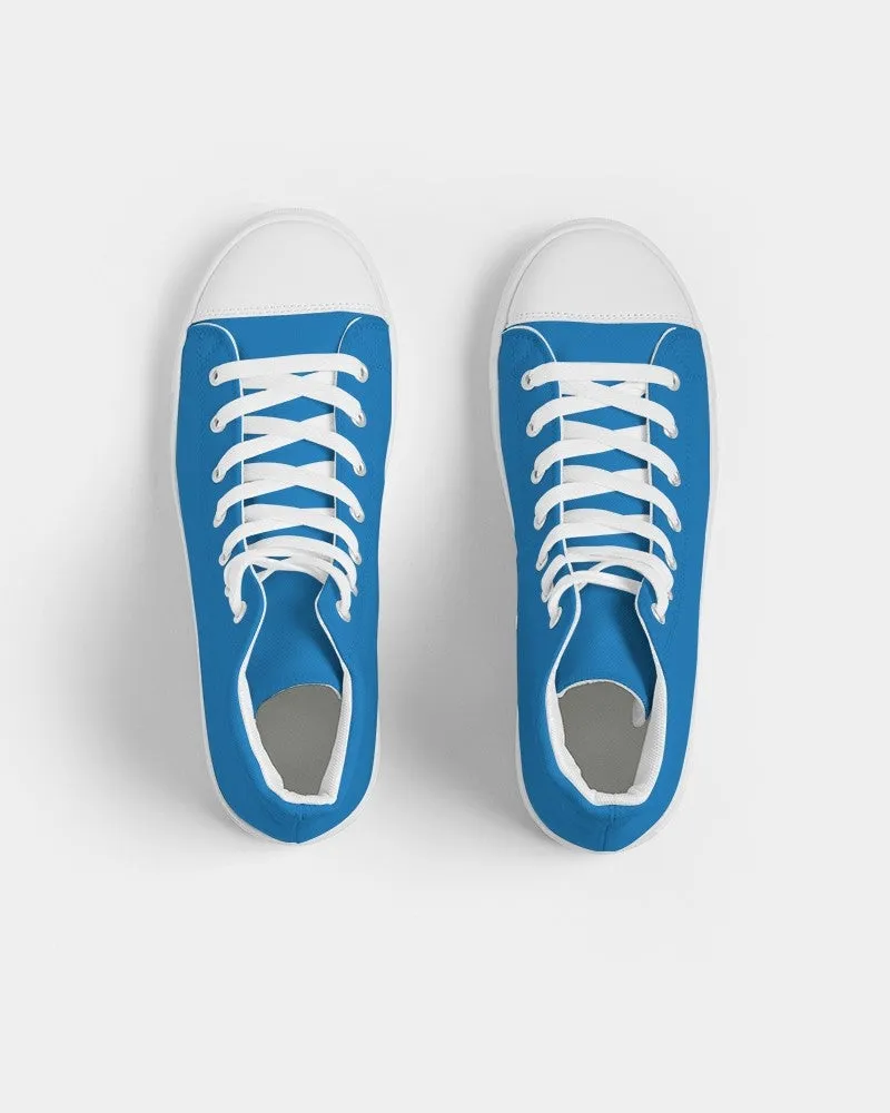 Bright Blue Women's High-top Canvas Sneakers | Women's | Bright Pure Blue | C100M50Y0K0