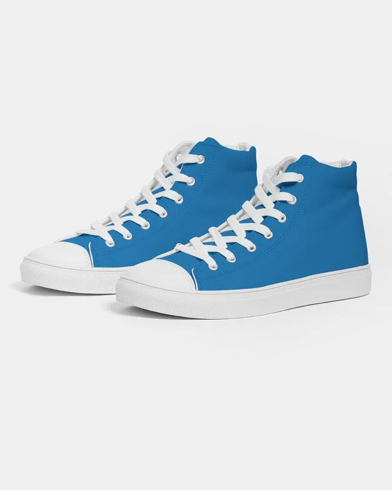 Bright Blue Women's High-top Canvas Sneakers | Women's | Bright Pure Blue | C100M50Y0K0