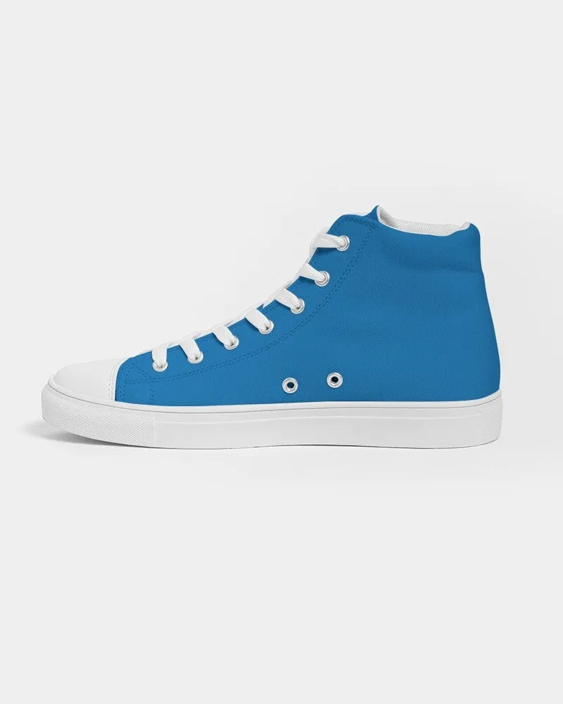 Bright Blue Women's High-top Canvas Sneakers | Women's | Bright Pure Blue | C100M50Y0K0