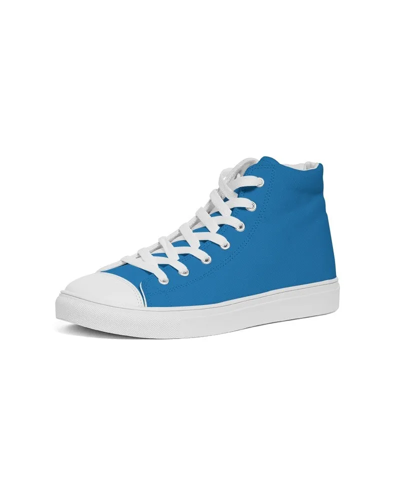 Bright Blue Women's High-top Canvas Sneakers | Women's | Bright Pure Blue | C100M50Y0K0