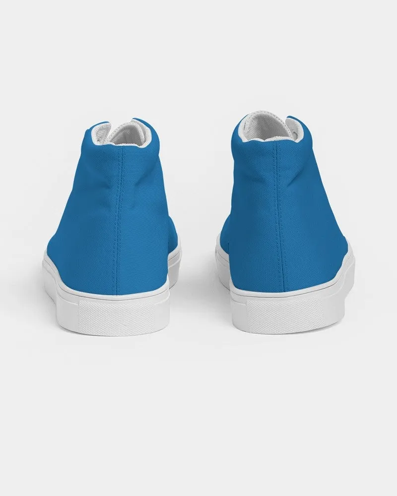 Bright Blue Women's High-top Canvas Sneakers | Women's | Bright Pure Blue | C100M50Y0K0