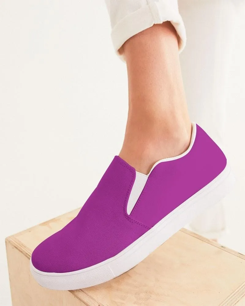 Bright Purple Slip-On Canvas Sneakers | Women's | Bright Pure Purple | C38M100Y0K0