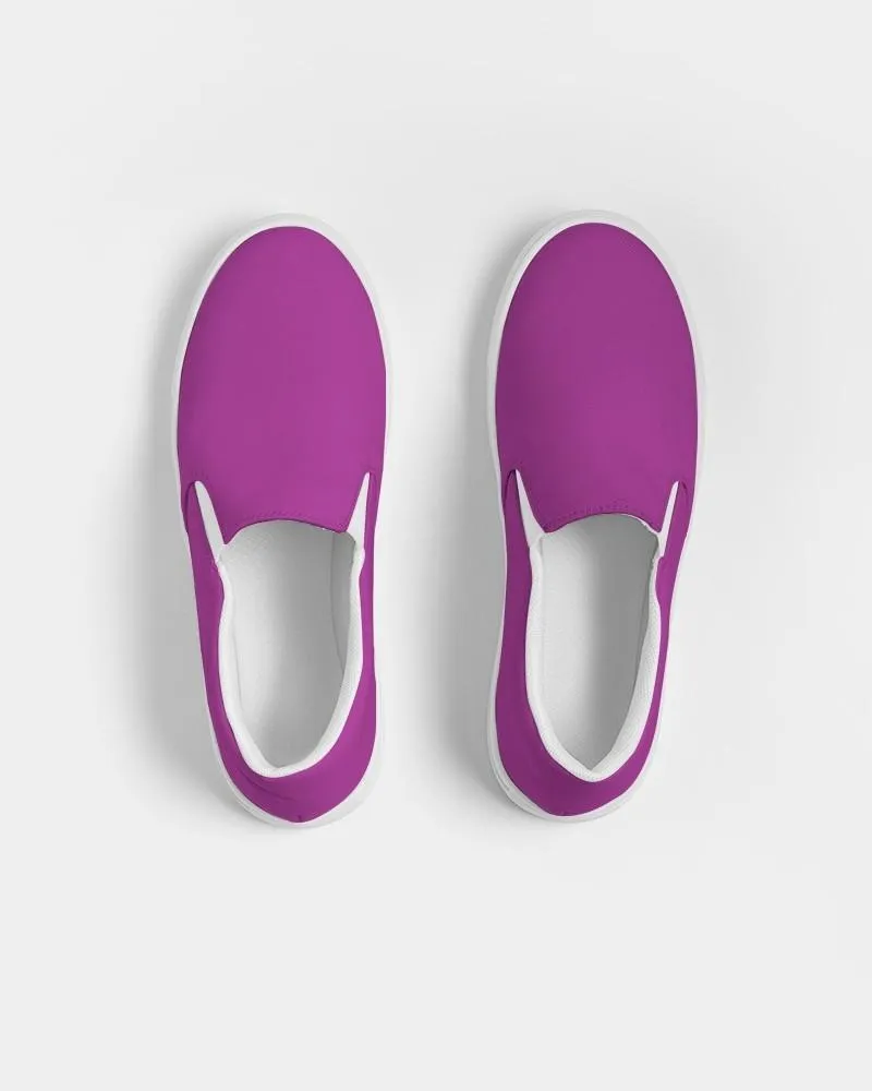 Bright Purple Slip-On Canvas Sneakers | Women's | Bright Pure Purple | C38M100Y0K0