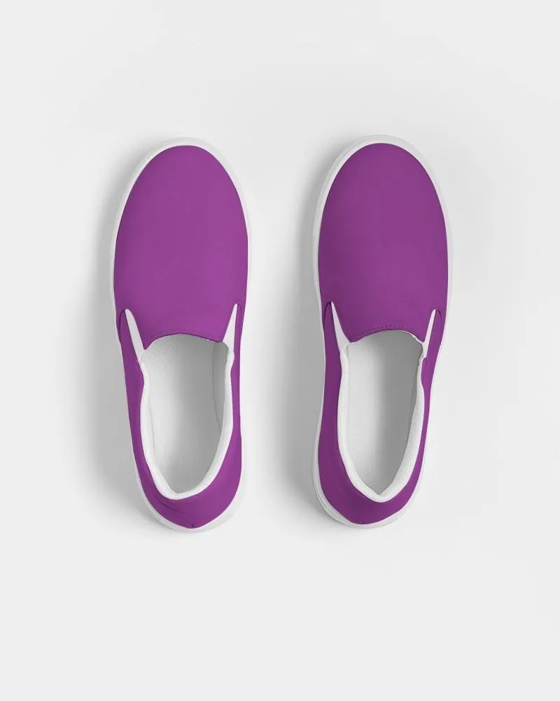 Bright Purple Slip-On Canvas Sneakers | Women's | Bright Pure Purple | C50M100Y0K0