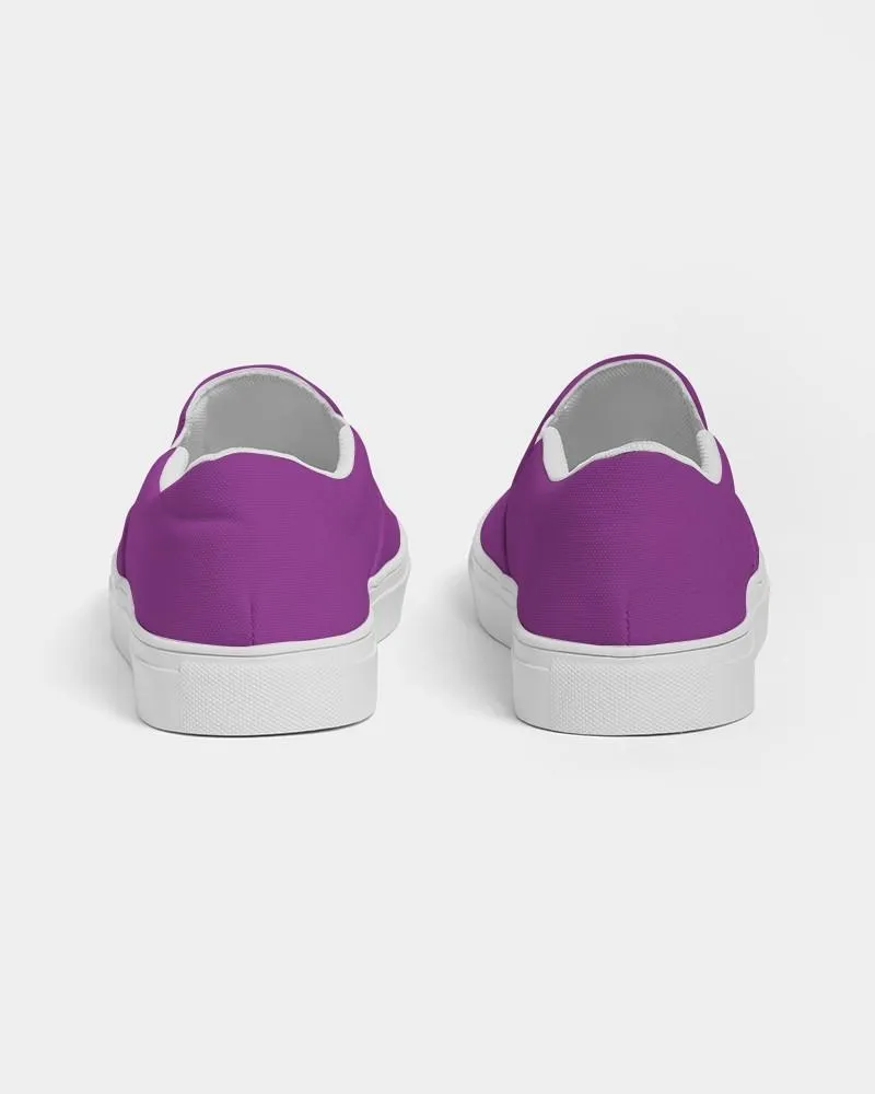 Bright Purple Slip-On Canvas Sneakers | Women's | Bright Pure Purple | C50M100Y0K0