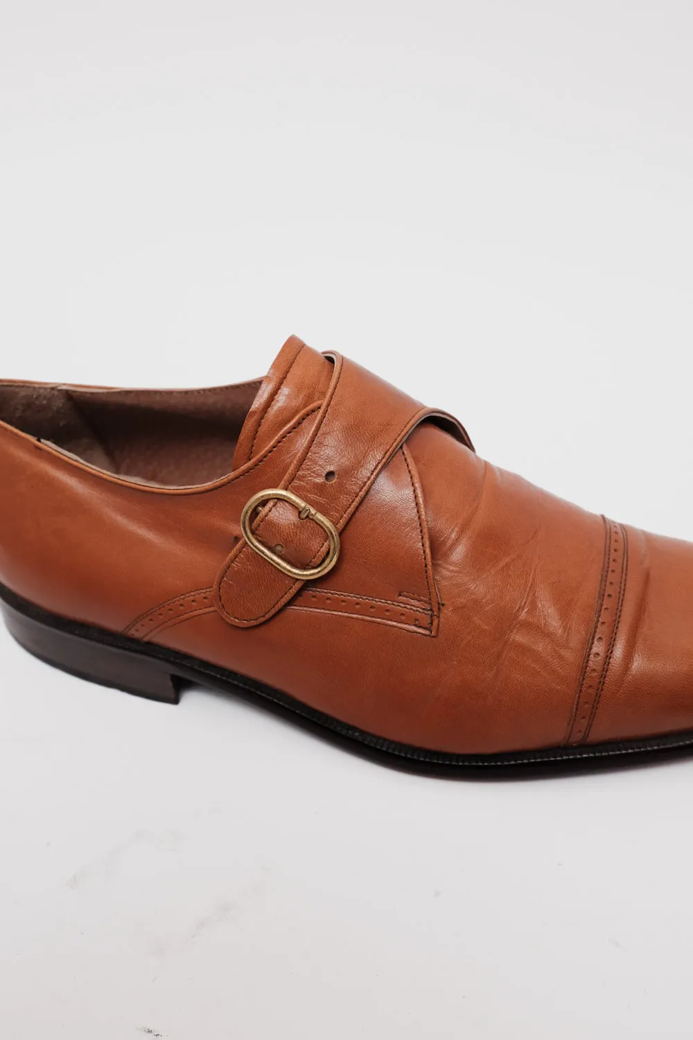 BROWN LEATHER BROGUES WITH BUCKLE 41