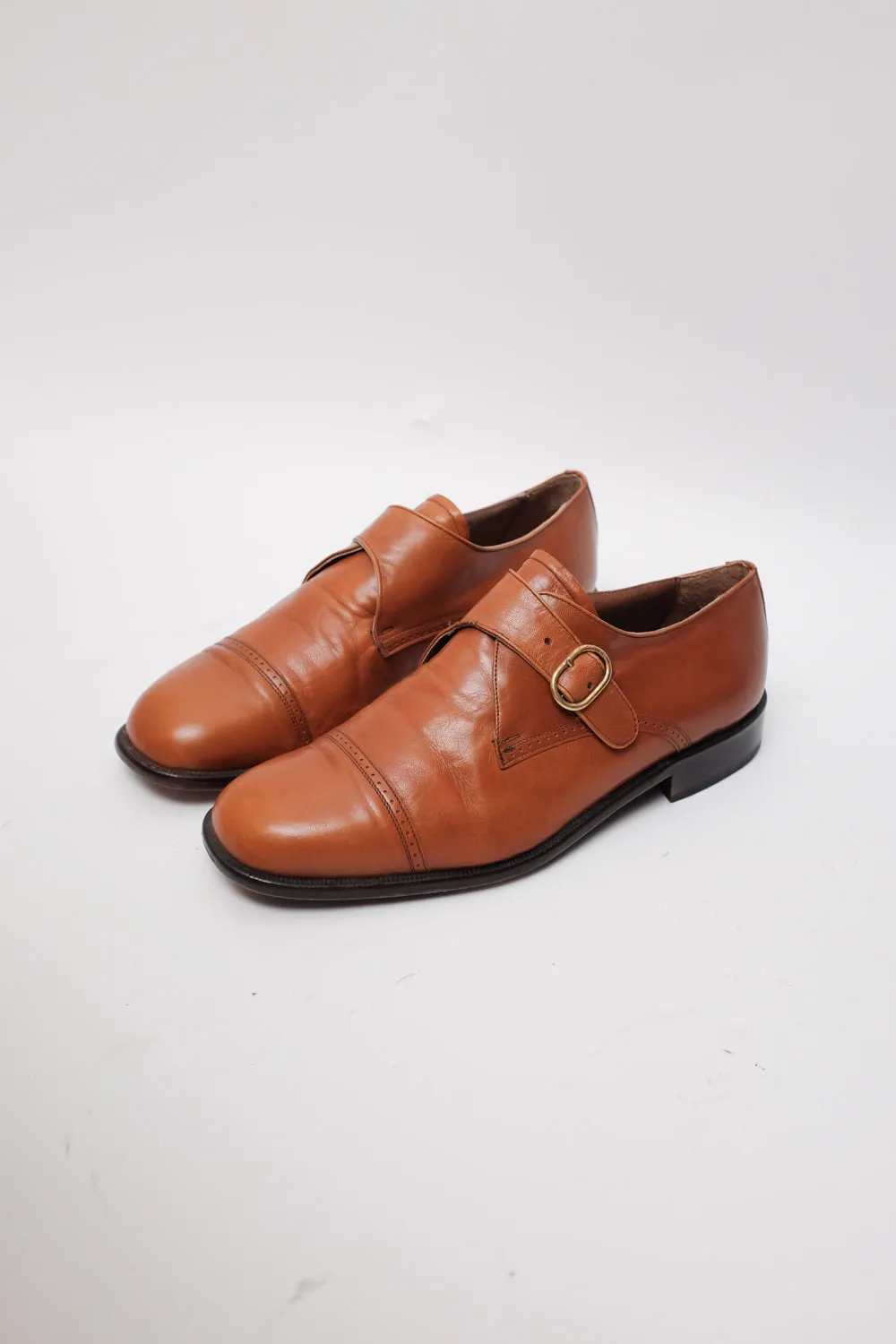 BROWN LEATHER BROGUES WITH BUCKLE 41