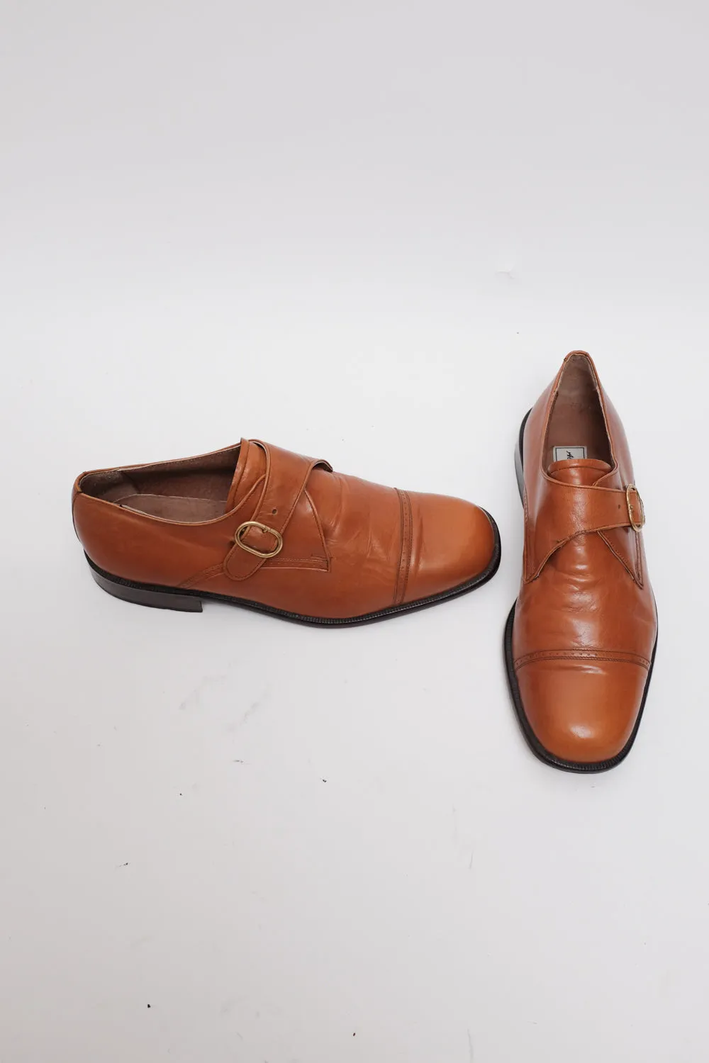 BROWN LEATHER BROGUES WITH BUCKLE 41