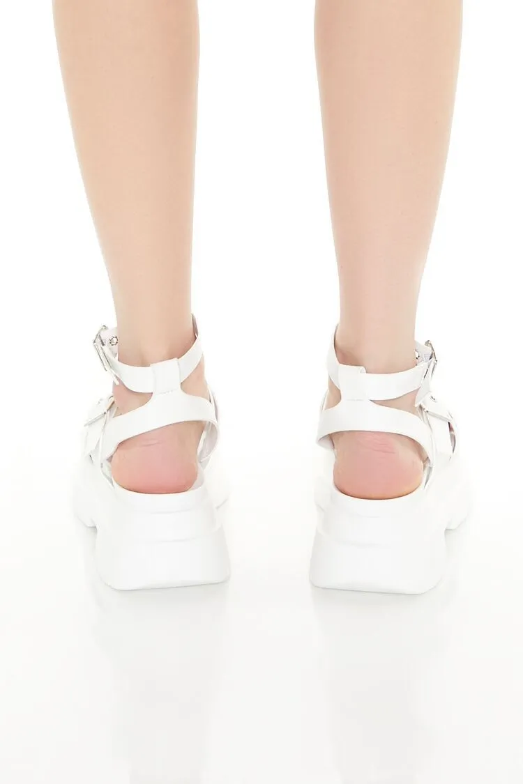 Buckled Strappy Lug-Sole Sandals