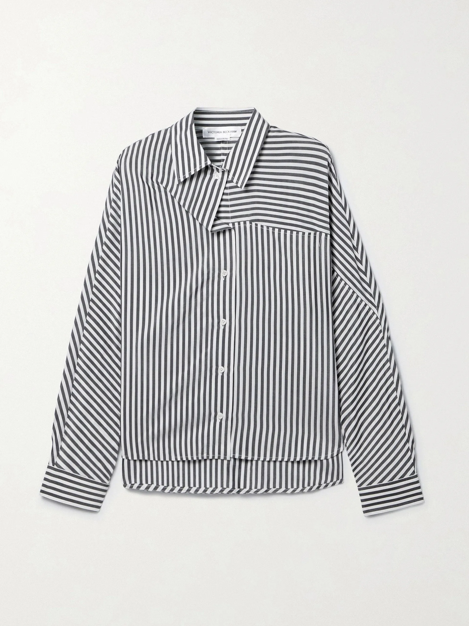 Charcoal striped poplin shirt